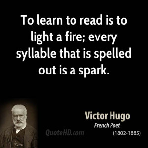 ... is to light a fire; every syllable that is spelled out is a spark