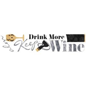 ... 11.5 in. Keep Calm and Drink Wine Quote Peel and Stick Wall Decals