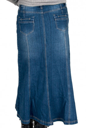 Long Jean Skirts Women Blue