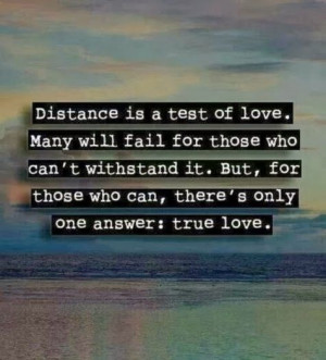 Distance is a test of love