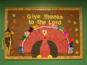 Thanksgiving bulletin board idea