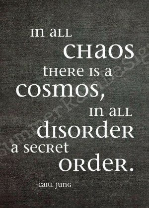 In all chaos there is a cosmos, in all disorder a secret order.