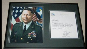 Colin Powell Signed Framed 1992 Desert Storm Letter & Photo Display