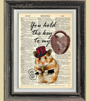 Quote Love Hamster, Dictionary art print, Hamster Lover Gift, Hamster ...