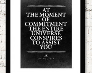 Goethe: Engagement commitment poster Inspirational print. motivational ...