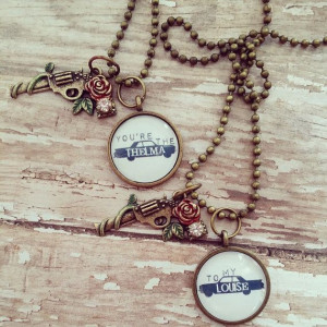 Thelma and Louise best friend necklace by 1111VintageCreations, $42.00
