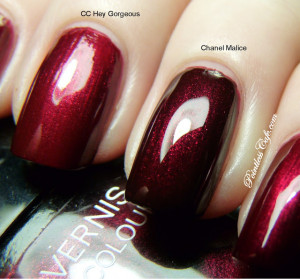 Color Club Hey Gorgeous with Chanel Malice Comparison