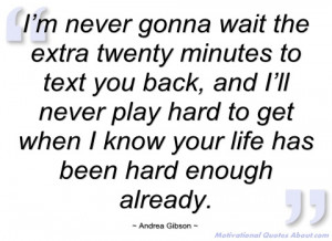 never gonna wait the extra twenty andrea gibson