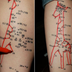 funny connect the dots giraffe unique clever tattoo uncategorized