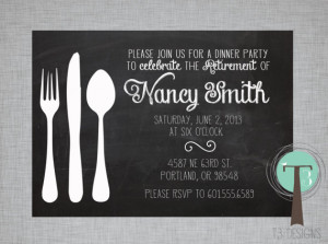 Retirement Party Invitation, Dinner Party invitation, retirement ...