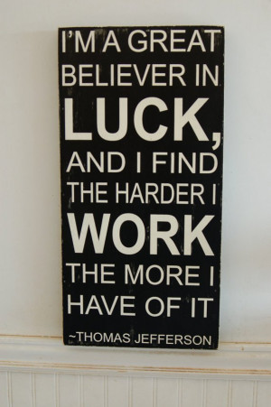 Hard Work Quotes Photo Luck