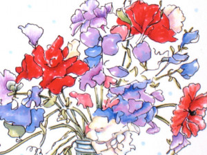 Monet Quote Art - I Must Have Flowers - Mason Jar Floral Print