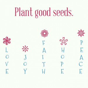 plant seeds of love and good things