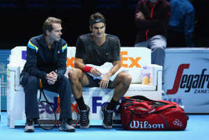 Pictures of Roger Federer's practice sessions at Barclays World Tour ...