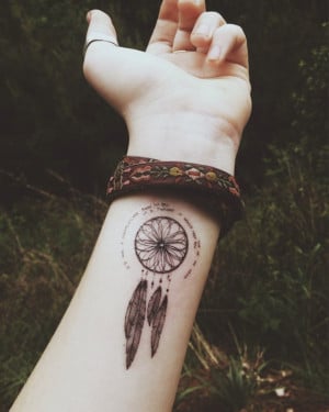 Temporary Tattoo: Quote Dreamcatcher from Blue Hazelwood