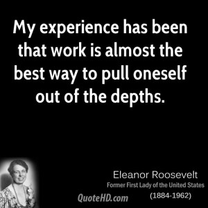 My experience has been that work is almost the best way to pull ...