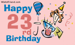 Age Specific Birthday Graphic - Happy 23rd Birthday