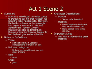 Macbeth Summary Act 1