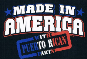 MADE IN AMERICA WITH PUERTO RICAN PARTS Humor Funny Tee