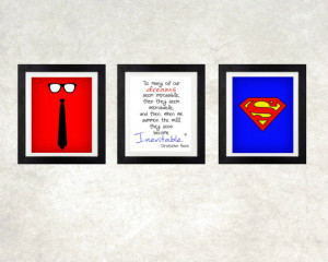 Superman Print Set // Christopher Reeves Quote // Superman Wall Art ...