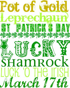 Irish Italian Blessings: St. Patrick's Day Free Printables