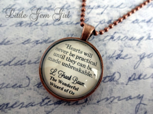 Glass Dome > Wizard of Oz Book Quote Necklace - Tin Man Heart Quote ...