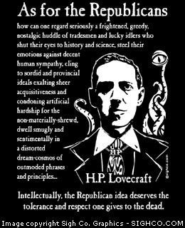 Arkham Bazaar - H. P. Lovecraft - As for Republicans shirt, $19.99 ...