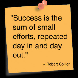 Success is the sum of small effort,relates day in and day out