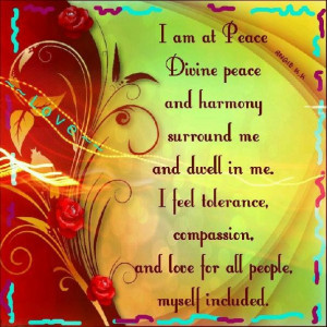 am at peace...