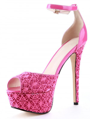 Sweet Pink Knotted Mesh Stiletto Heel