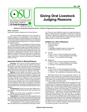 Giving Oral Livestock Judging Reasons picture