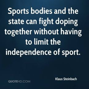 Sports bodies and the state can fight doping together without having ...
