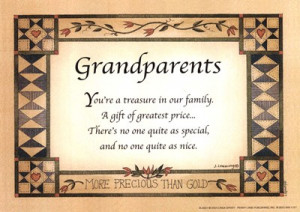 Grandparents. You’re A Treasure In Our Family . A Gift Of Greatest ...