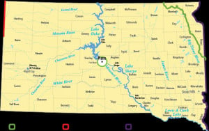 South Dakota Map Geographical