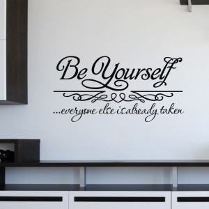 Inspirational Quotes Be Yourself words Black vinly DIY wall sticker ...