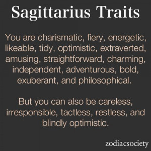 Sag traits -good and bad ..