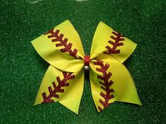 Softball Bow Cheer Bow by CheerBowsnMore on Etsy, $14.00 More