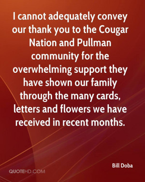 cannot adequately convey our thank you to the Cougar Nation and ...