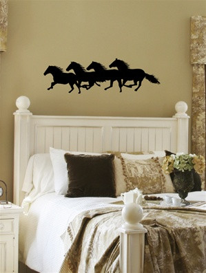 ... Horses wall decal sticker doesn't require any nails to hang, but you
