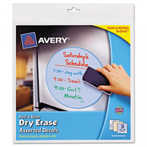 peel stick dry erase decals quotes 10 x 10 sheets yellow 3 pack avery ...