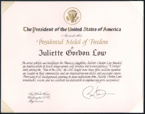 Juliette Gordon Low awarded Presidential Medal of Freedom