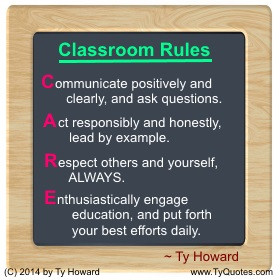 Ty Howard on Classroom Rules, Classroom Management, Quotes for High ...
