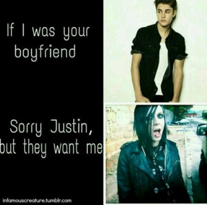 Bieber or Ricky Horror? I think we all know the answer to that. Ricky ...