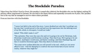 The Stockdale Paradox: quote of Admiral Jim Stockdale, the highest ...