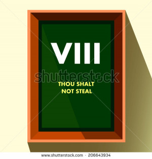 Eighth commandment of God - THOU SHALT NOT STEAL - stock vector