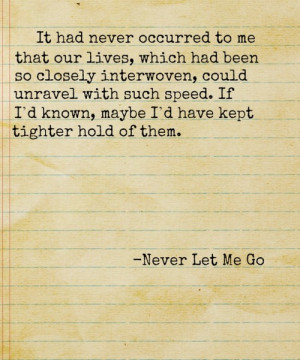Loved this book. Never Let Me Go | Words, Inspiration