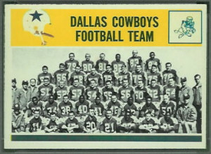 Dallas Cowboys Team 1964 Philadelphia football card
