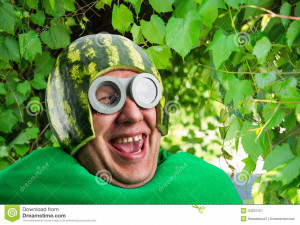 Funny Man With Watermelon...