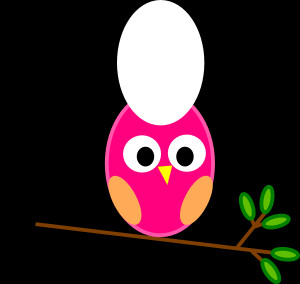 Pink Owl clip art