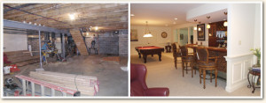 Finished Basements Before and After